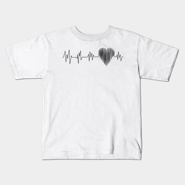 ECG Heart Rate | Shaped Heart | Heart Beat Kids T-Shirt by cocoCabot